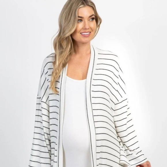 New Pinkblush Heather striped delivery nursing robe - Picture 1 of 2